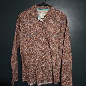 Floral Long Sleeve Pearl Snap
